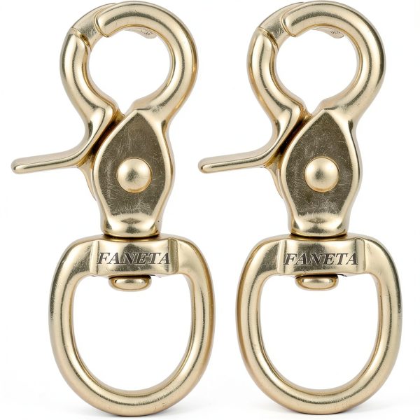 Trigger Snap Hooks Faneta Solid Brass 2-3/4" Duty Swivel (2 Pack)-0