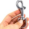 QWORK Swivel Eye Bolt Snap Hook 3-1/2" 316 Stainless Steel 2pcs Silver-1
