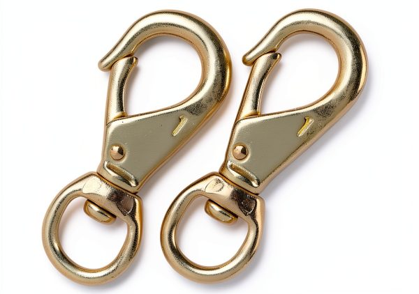 3-1/4 inch Solid Brass Swivel Snap Hooks Faneta 4 Pack 3/4 inch Eye-2