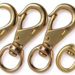 3-1/4 inch Solid Brass Swivel Snap Hooks Faneta 4 Pack 3/4 inch Eye-0