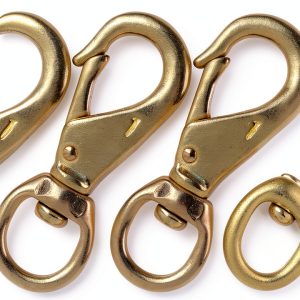 3-1/4 inch Solid Brass Swivel Snap Hooks Faneta 4 Pack 3/4 inch Eye-0