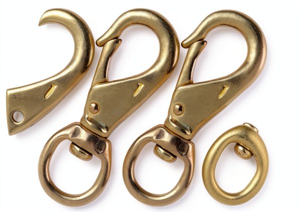 3-1/4 inch Solid Brass Swivel Snap Hooks Faneta 4 Pack 3/4 inch Eye-0