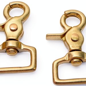 Hill Saddlery 1in Solid Brass Gold Scissor Swivel Trigger Snap 2 Pack-0