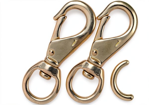 3-1/4 inch Solid Brass Swivel Snap Hooks Faneta 4 Pack 3/4 inch Eye-1