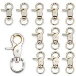 Allazone 12 PCS Trigger Snap Hooks, Lobster Clasp 360 Degree Swivel Spring Buckle Metal Swivel Clips for Pet Cages Chains Keychains Swivel Clip Hooks Lanyard Snap Hook Purse Clip-0