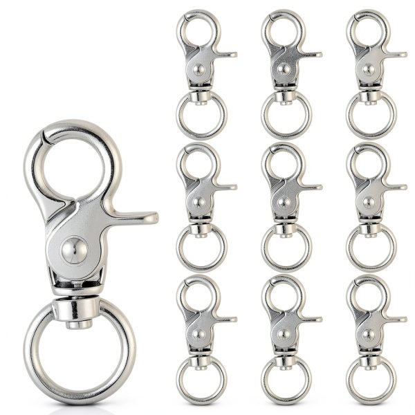 Swivel Snap Hooks 10 Pcs Zinc Alloy Lanyard Clips by Neyauo Heavy Duty-0